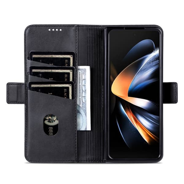 AZNS Samsung Galaxy Z Fold6 Plånboksfodral Konstläder - Svart