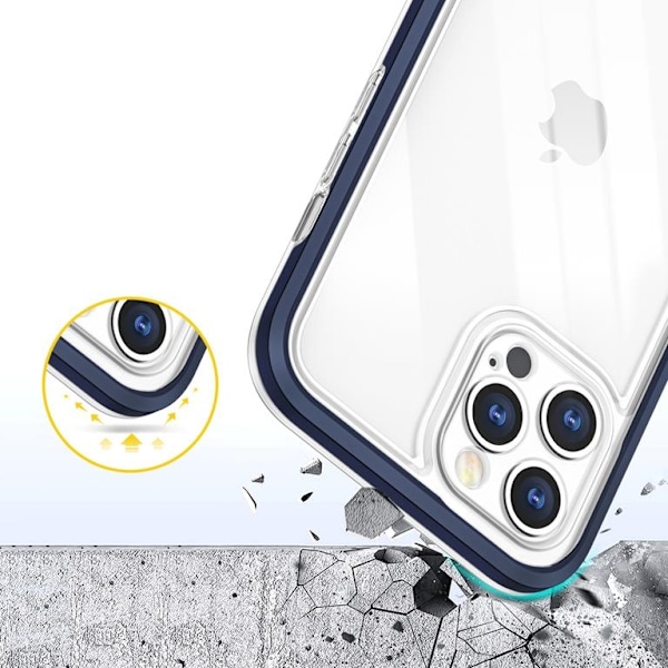 iPhone 12 Pro Max Skal Clear 3in1 - Blå