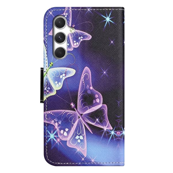Mobilskal för Samsung Galaxy S26 Plus Konstläder Mönster - Glittrande Fjäril