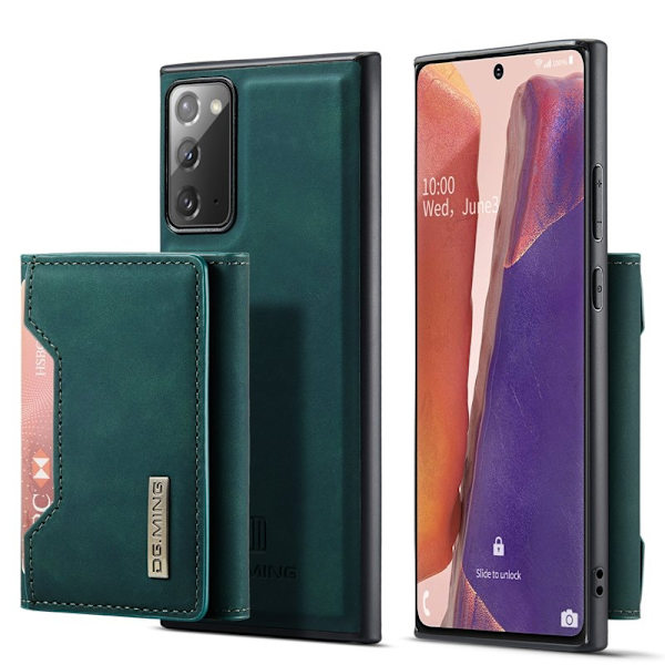 DG.MING M2 Tri-fold Plånboksfodral med Ställ för Samsung Galaxy Note20 - Grön