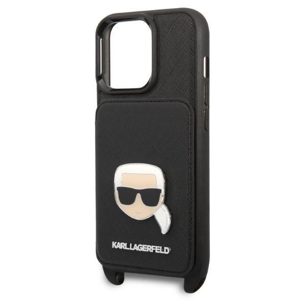 Karl Lagerfeld iPhone 13 Pro Halsbandsskal Saffiano Metal Karl's