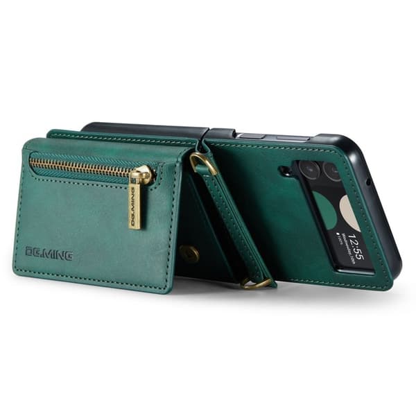 DG.MING Samsung Galaxy Z Flip3 Plånboksfodral RFID-Skydd Grön