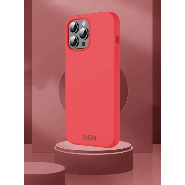SiGN iPhone 14 Pro Skal Liquid Silicone - Vattenmelonsröd