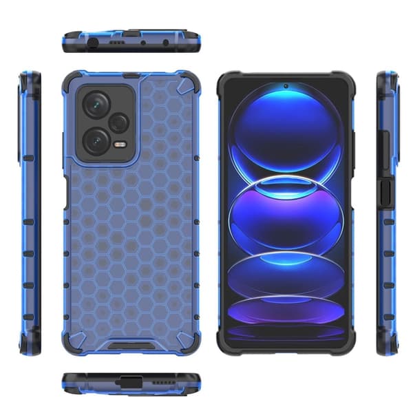 Xiaomi Redmi Note 12 Pro Plus Mobilcover Hybrid Honeycomb - Blå Blå