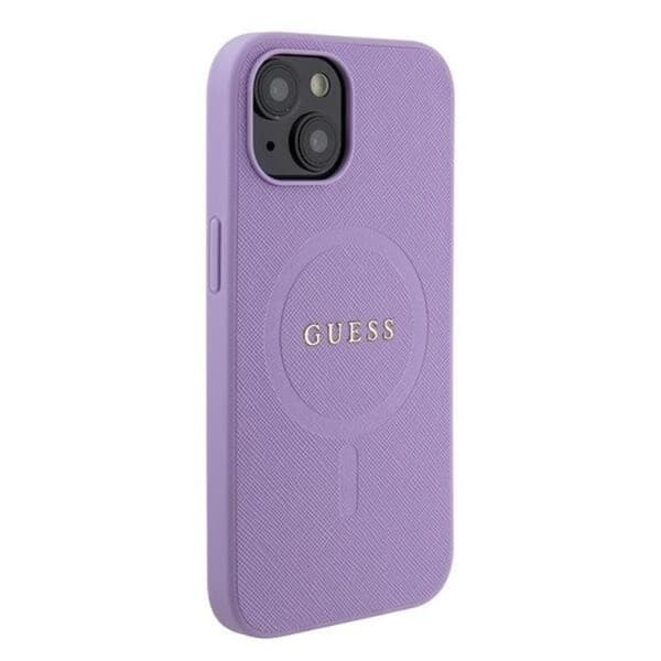 Guess iPhone 15 Mobilskal Magsafe Saffiano - Lilla Lila