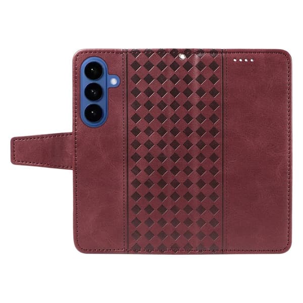 Samsung Galaxy S26 / S26 Pro Plånboksfodral Konstläder Ställ - Vinröd