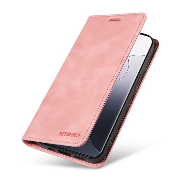 BETOPNICE 003 för Xiaomi 14 Pro Plånboksfodral Konstläder - Rosa