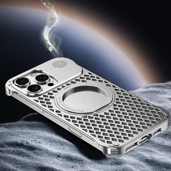 R-JUST RJ64 Mobilskal till iPhone 16 Aluminium Silver med Kickstand