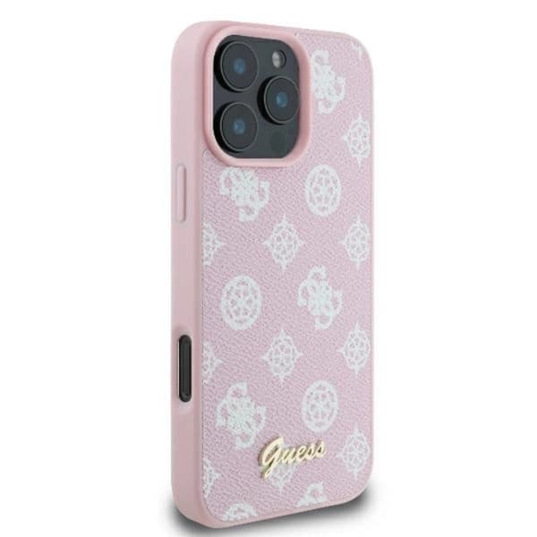Guess Telefontaske til iPhone 16 Pro MagSafe Peony Script Logo - Lyserød Rosa