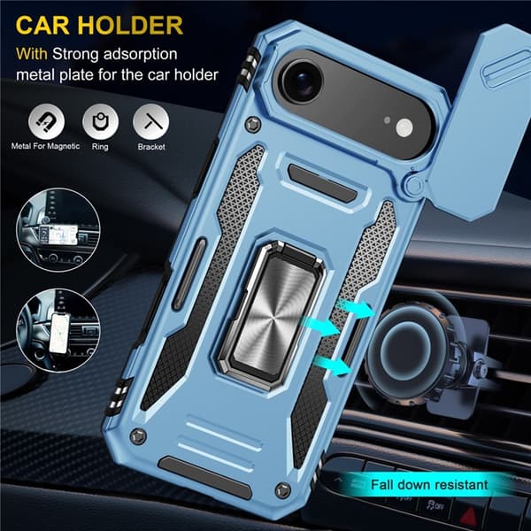 Mobilskal till iPhone Air Kickstand Lens Lid - Babyblå Blå