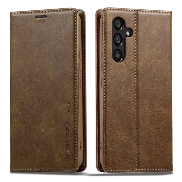LC.IMEEKE Samsung Galaxy S23 FE Plånboksfodral Konstläder - Brun