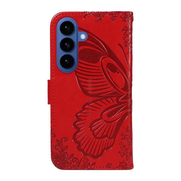 Samsung Galaxy S26 Plus Skal PU Läder Folio Flip - Röd