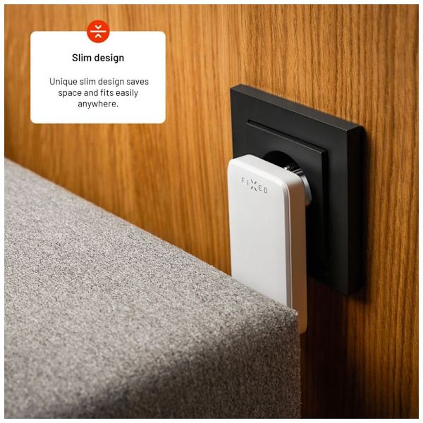 FIXED Slim GaN 90 Super Snabb 2x USB-C laddare 45W Vit