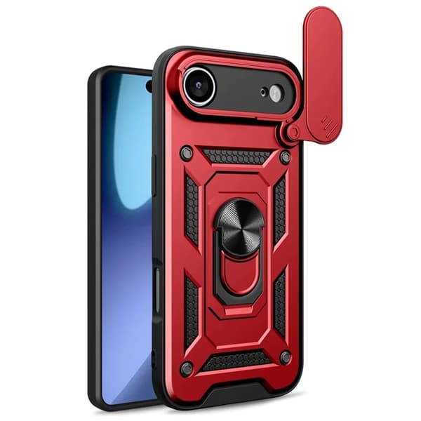 Mobilskal till iPhone Air Slide Kameralock PC + TPU - Röd Röd