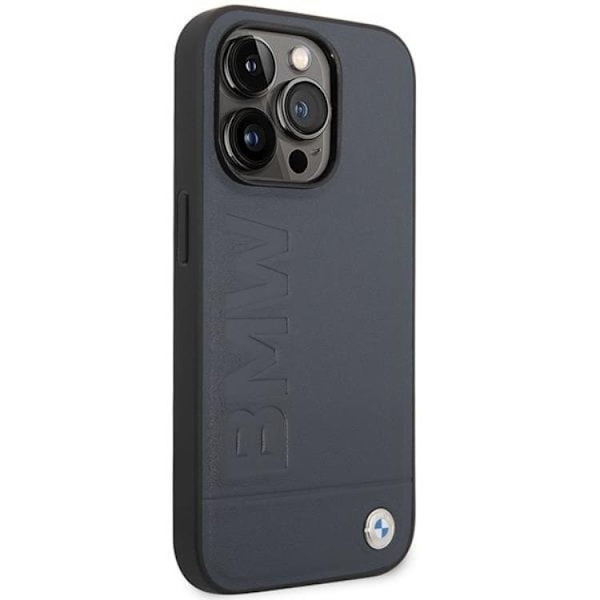 BMW Mobilskal till iPhone 14 Pro Max Magsafe Läder Hot Stamp Blå