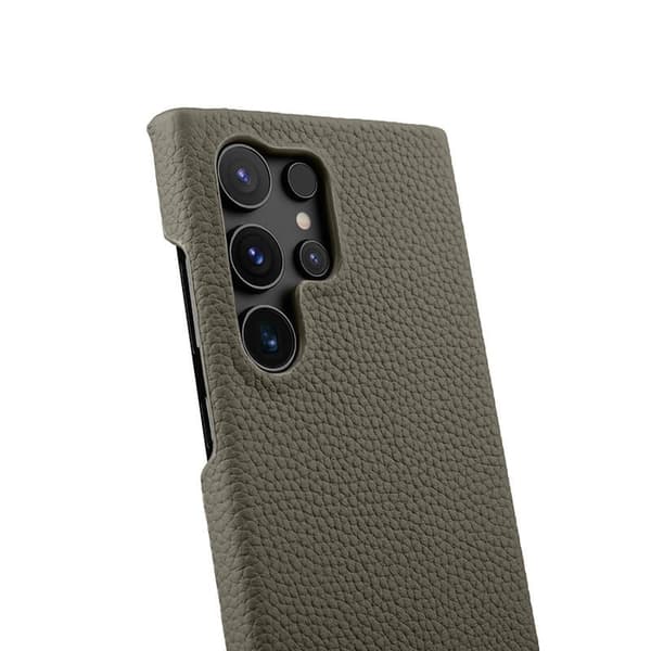 MELKCO Mobilskal till Samsung Galaxy S24 Ultra Äkta Läder + PC Grå