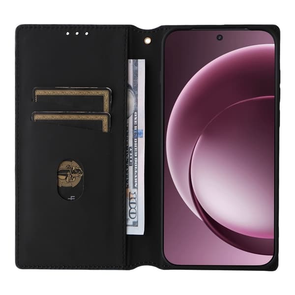 OnePlus 15 Plånboksfodral Rhombus Imprinted Konstläder Röd
