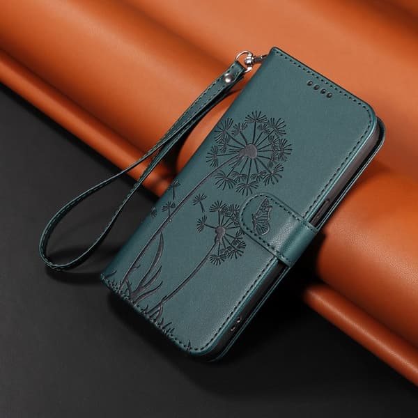 OnePlus 15 Plånboksfodral Dandelion Imprint Konstläder Blå