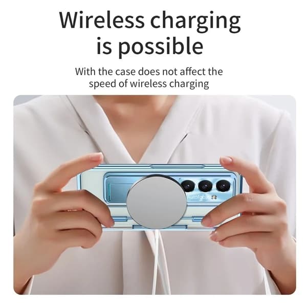 Mobilskal till Galaxy Z Fold7 Kickstand med Skärmskydd - Blå Blå