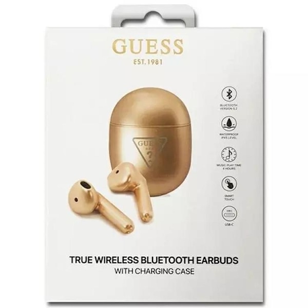 Guess TWS Bluetooth In-Ear Hörlurar Triangle Logo - Guld Guld