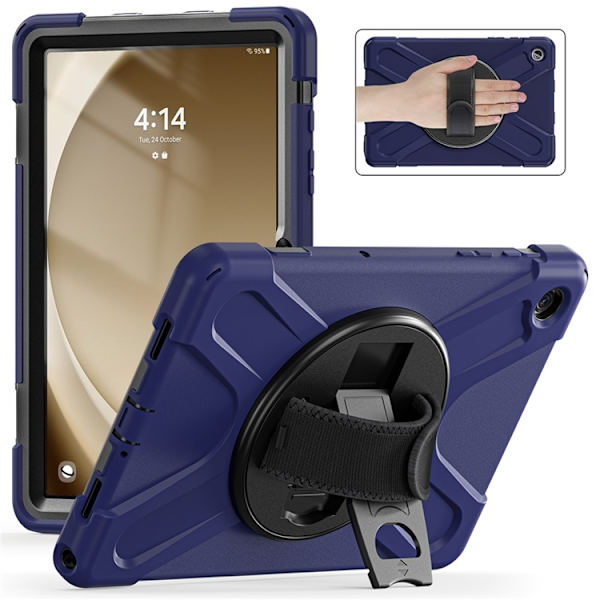 Mobilskal till Galaxy Tab A9 Plus Silikon Rotary Kickstand Blå