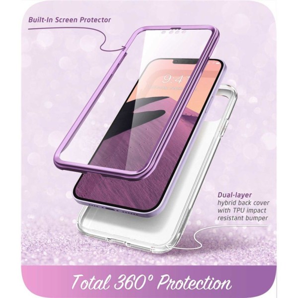SupCase iPhone 14 Plus Cover Cosmo - Marmor Lilla