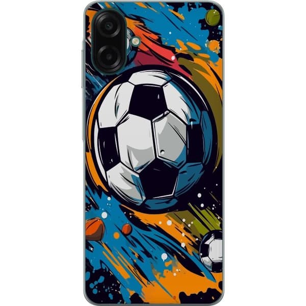 Telefontaske til Samsung Galaxy A07 4G med fodbolde