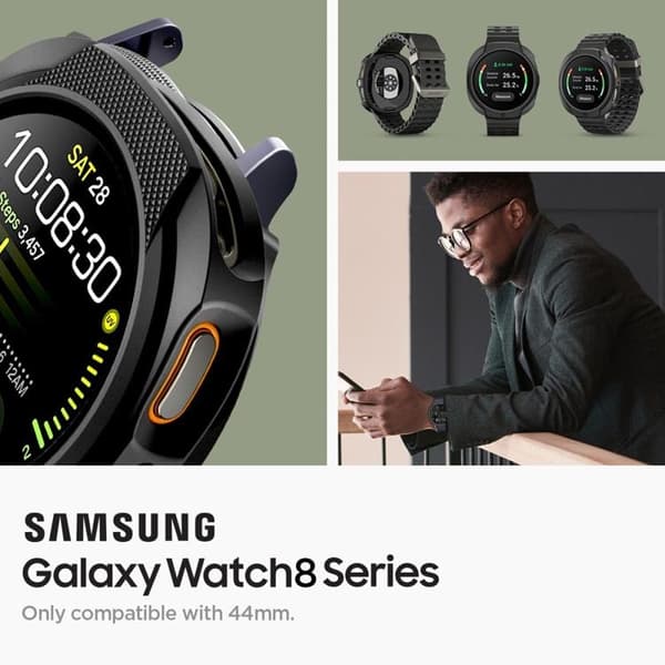 Spigen Galaxy Watch 8 (44mm) Etui Liquid Air - Sort Svart