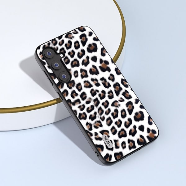ABEEL Mobilskal till Samsung Galaxy S23 FE Leopard Textur Silver