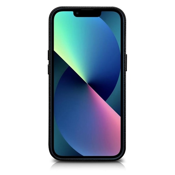 iCarer iPhone 14 Plus Skal Magsafe Äkta Läder Litchi Premium - Svart Svart