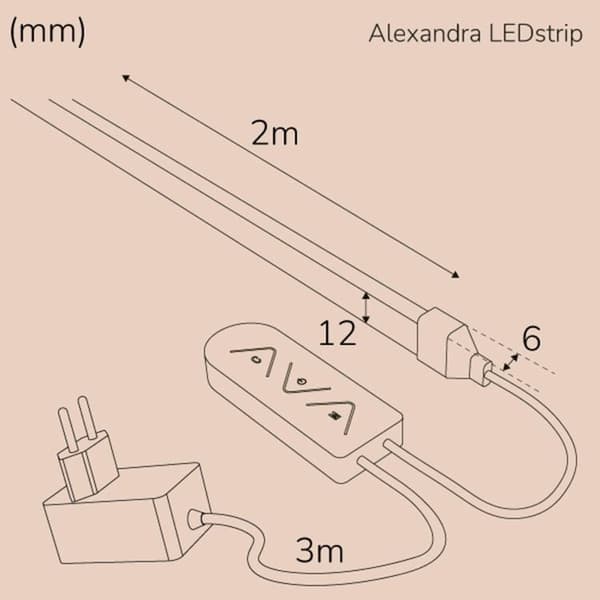 LLITT Alexandra Ledstrip RGBIC Neon IP65 Tuya WiFi 2m