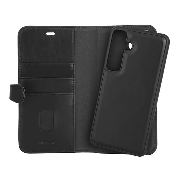 BUFFALO Galaxy S24 FE Pung Taske Ægte Læder 2-i-1 - Sort Black