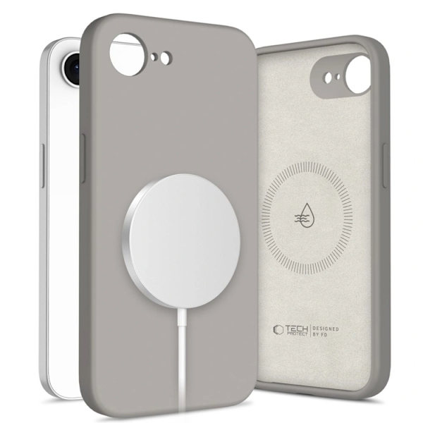 Tech-Protect Mobilskal För iPhone 16e/17e Magsafe Silikon - Stone Grå Grå