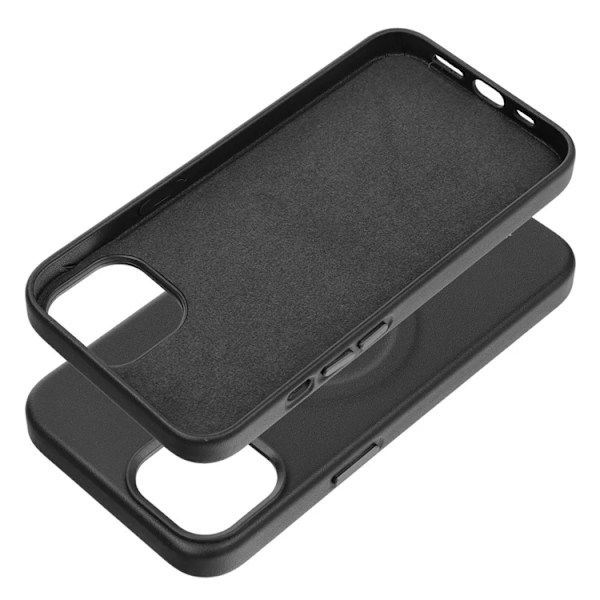 iPhone 15 Plus Mobilskal Magsafe Läder Roar - Svart Svart
