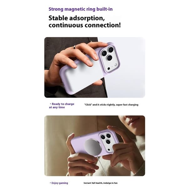 Mobilskal till iPhone 17 Pro MagSafe Liquid Silikon+PC - Lila Lila