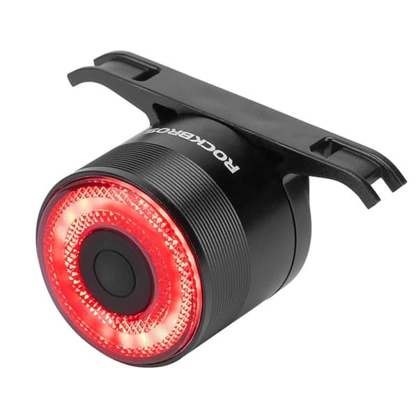 Rockbros Q3 baglygte med intelligent stop-system - Sort Svart