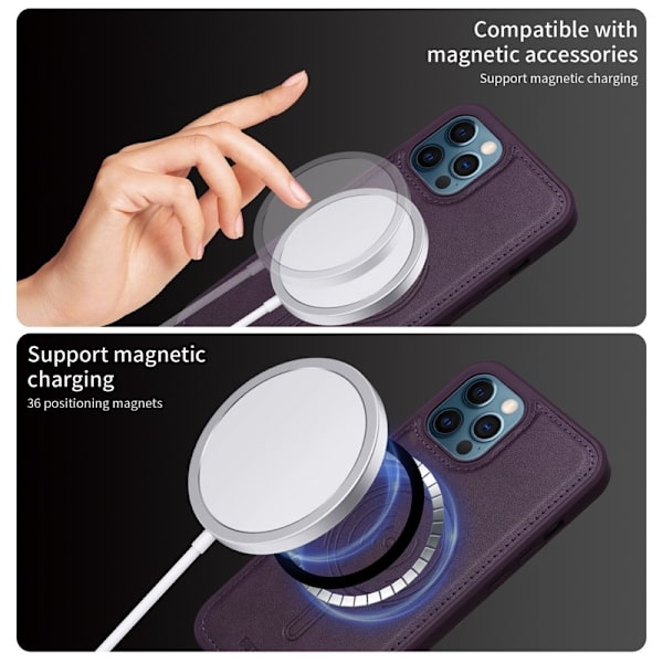 BETOPNICE iPhone 12 Pro Max Plånboksfodral Konstläder - Lila