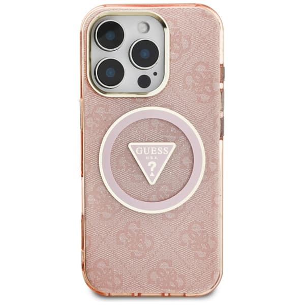 Guess Telefontaske til iPhone 16 Pro Magsafe Glitter - Lyserød Rosa