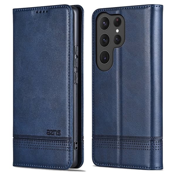 AZNS Samsung Galaxy S25 Ultra Plånboksfodral Konstläder - Blå