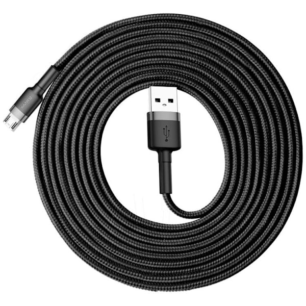 Baseus punottu Micro USB -kaapeli 3M - Musta Black
