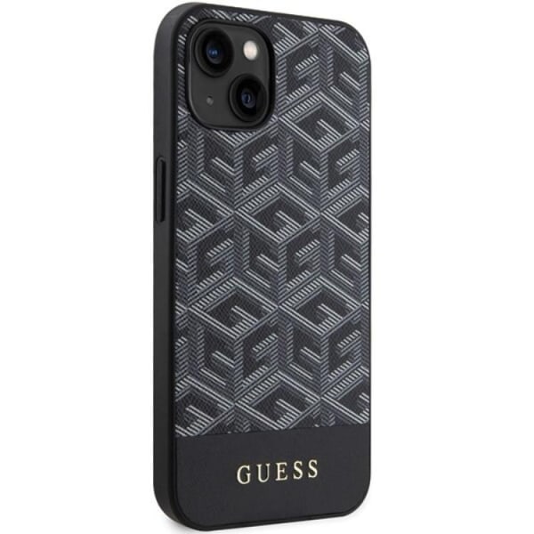 Guess iPhone 15/14/13 Mobilskal MagSafe GCube Stripes - Musta