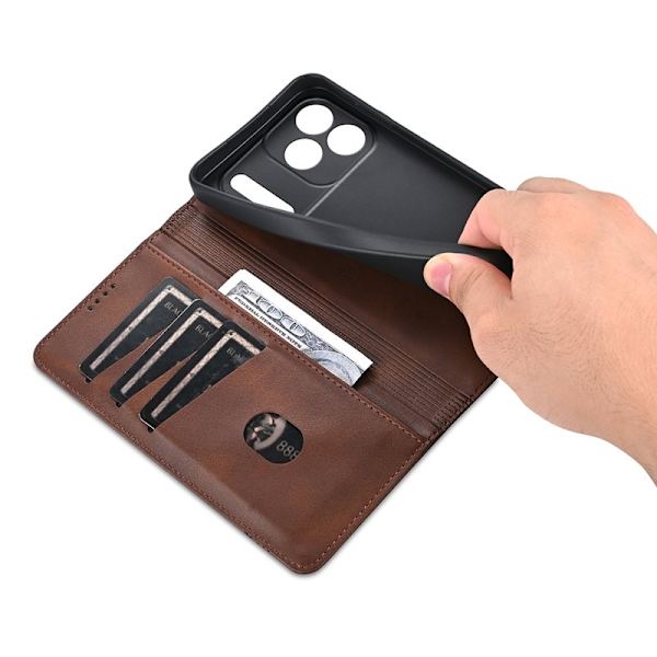 AZNS iPhone 17 Pro Plånboksfodral Konstläder - Brun