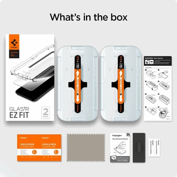 SPIGEN Ez Fit 2-Pack Härdat Glas Skärmskydd.Tr iPhone 12 & 12 Pr Transparent