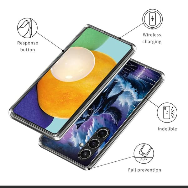 Mobilskal för Samsung Galaxy S26 Plus IMD-mönster Stöttålig TPU - Wolf Totem