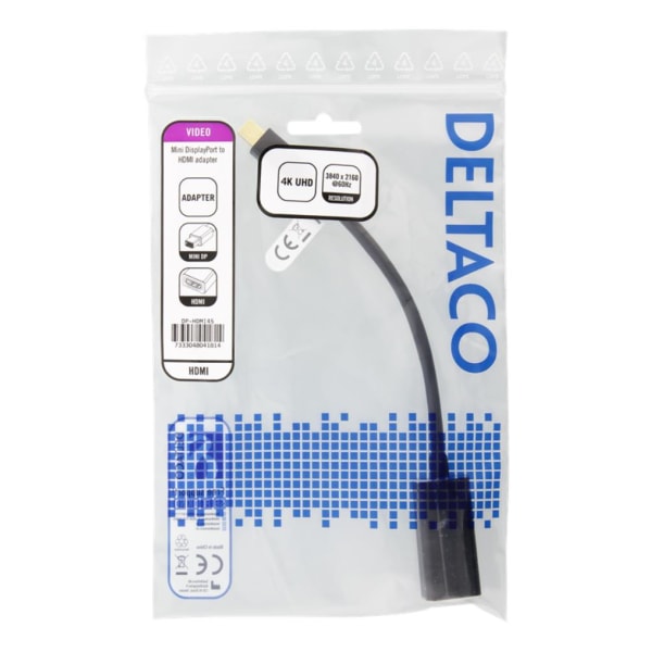 Deltaco Mini DisplayPort till HDMI Adapter - Svart Svart