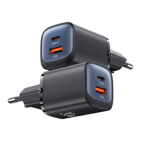 USAMS Vægoplader CC254 30W GaN USB-C/USB-A HC-serie CC254TC03 - Lilla