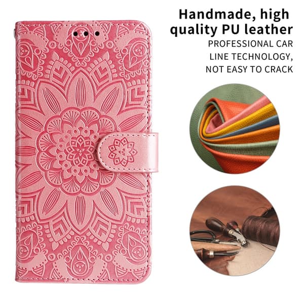 Galaxy S26/S26 Pro Plånboksfodral Sunflower Imprint Konstläder - Rosa Rosa