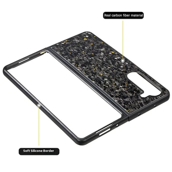 Mobilskal till Galaxy Z Fold 5 5G Aramid Fiber Forged Texture - Blå Blå