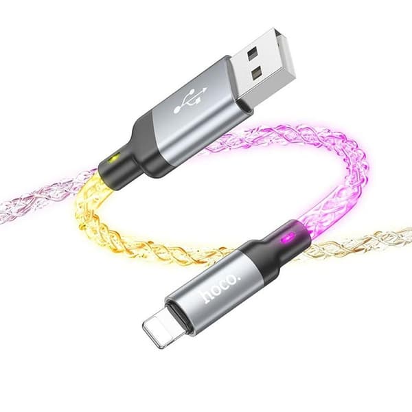 Hoco USB-A til Lightning Kabel 2.4A 1m U112 - Grå Grå