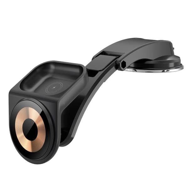 Kojelaudan puhelinteline 15 W 2IN1 - Musta Black